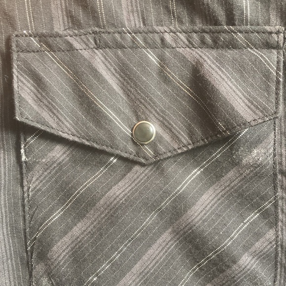 Vintage Wrangler Black Pearl Snap Shirt Adult XLT Rancher Cowboy Striped Mens - Picture 4 of 8